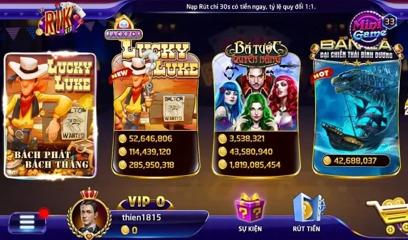 Hướng dẫn các bước tham gia quay hũ tại cổng game Rikvip